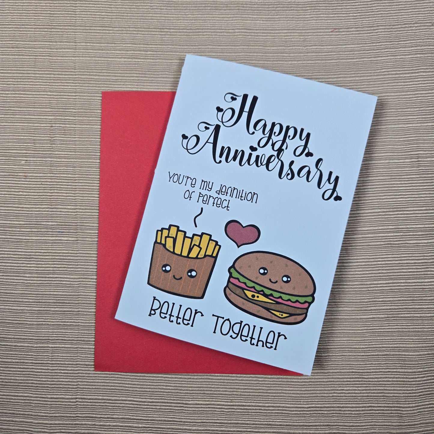 Burger and Fries Anniversary Card