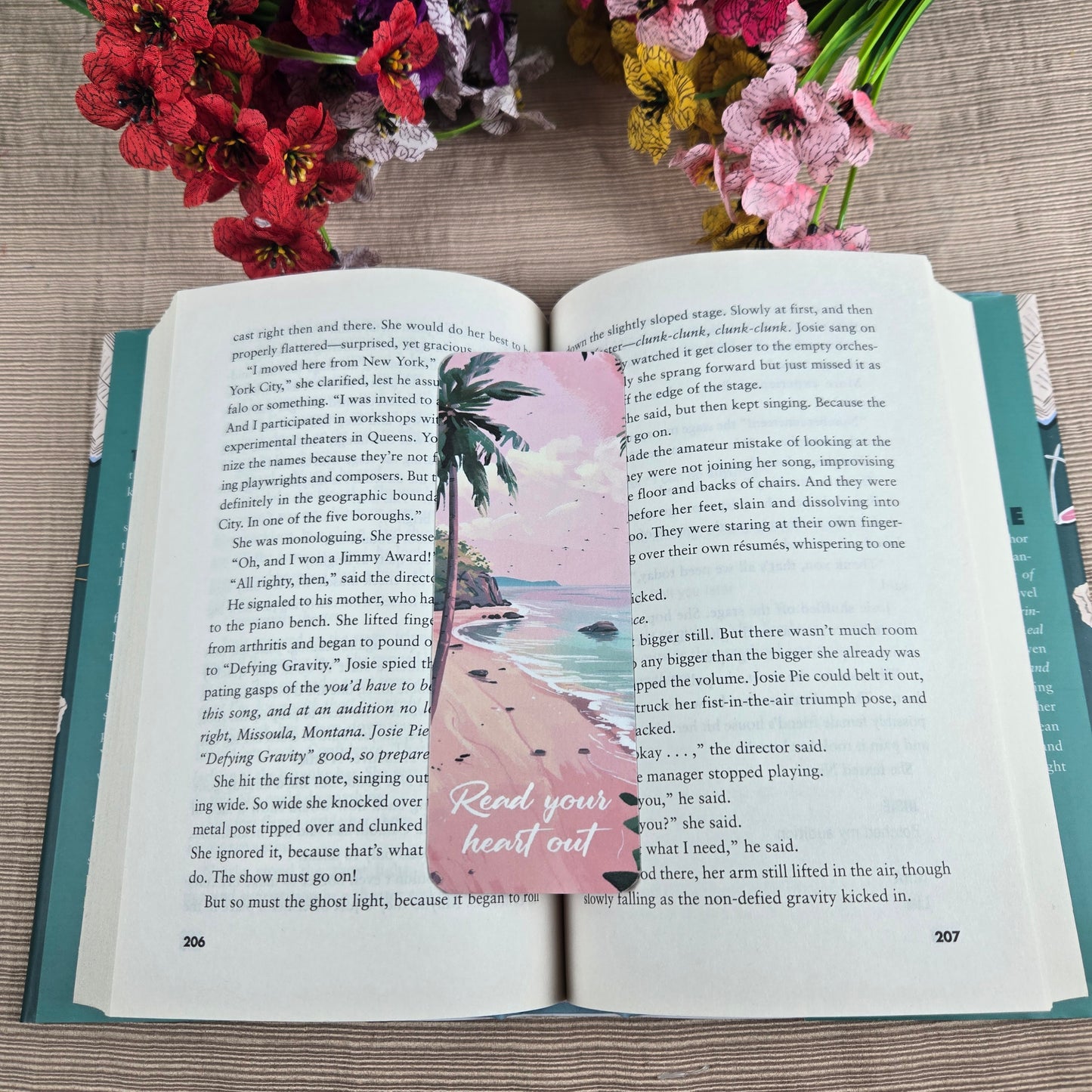 Beach Setting with Reading Quotes Bookmark