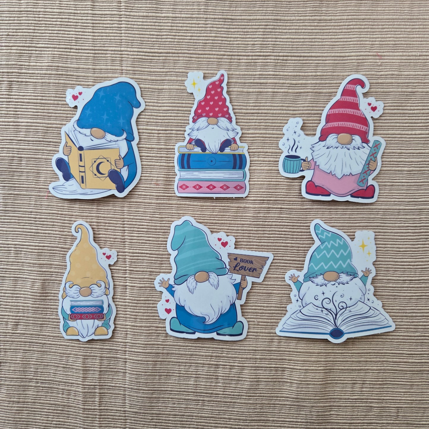 Gnome Book Lover Stickers