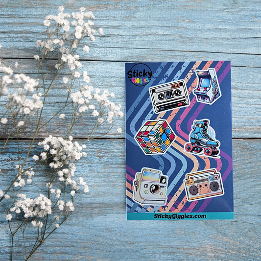 Fun Retro Collection 1 Sticker Sheet 6 Stickers
