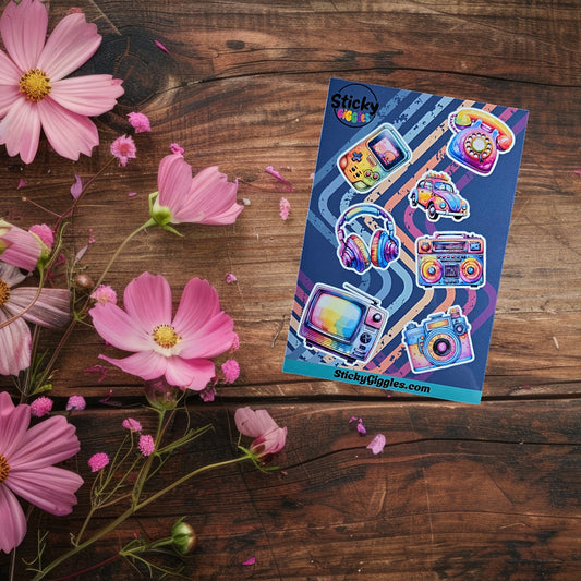 Fun Retro Collection 2 Sticker Sheet 6 Stickers