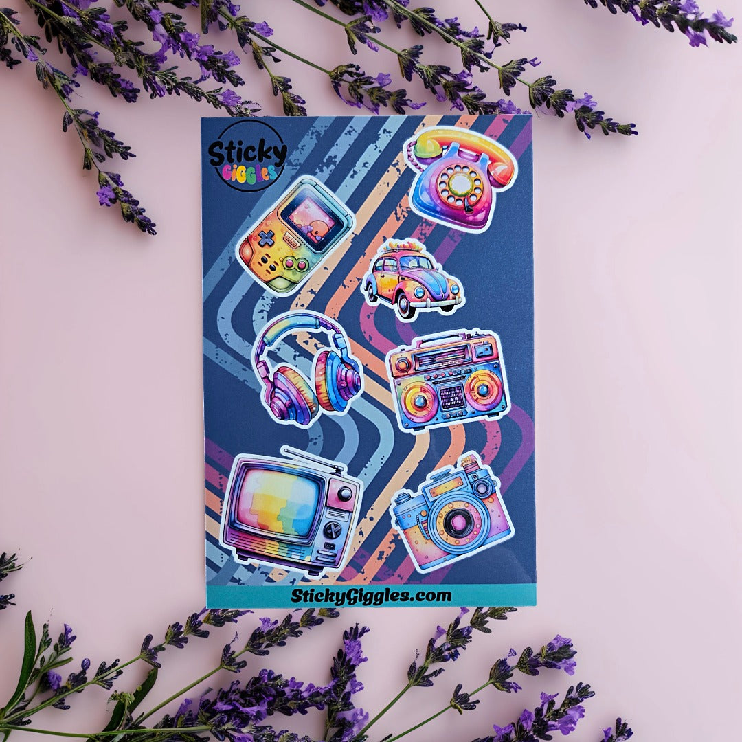 Fun Retro Collection 2 Sticker Sheet 6 Stickers