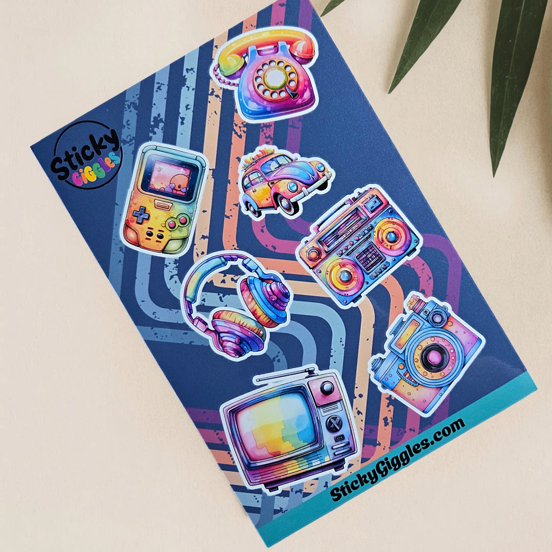 Fun Retro Collection 2 Sticker Sheet 6 Stickers
