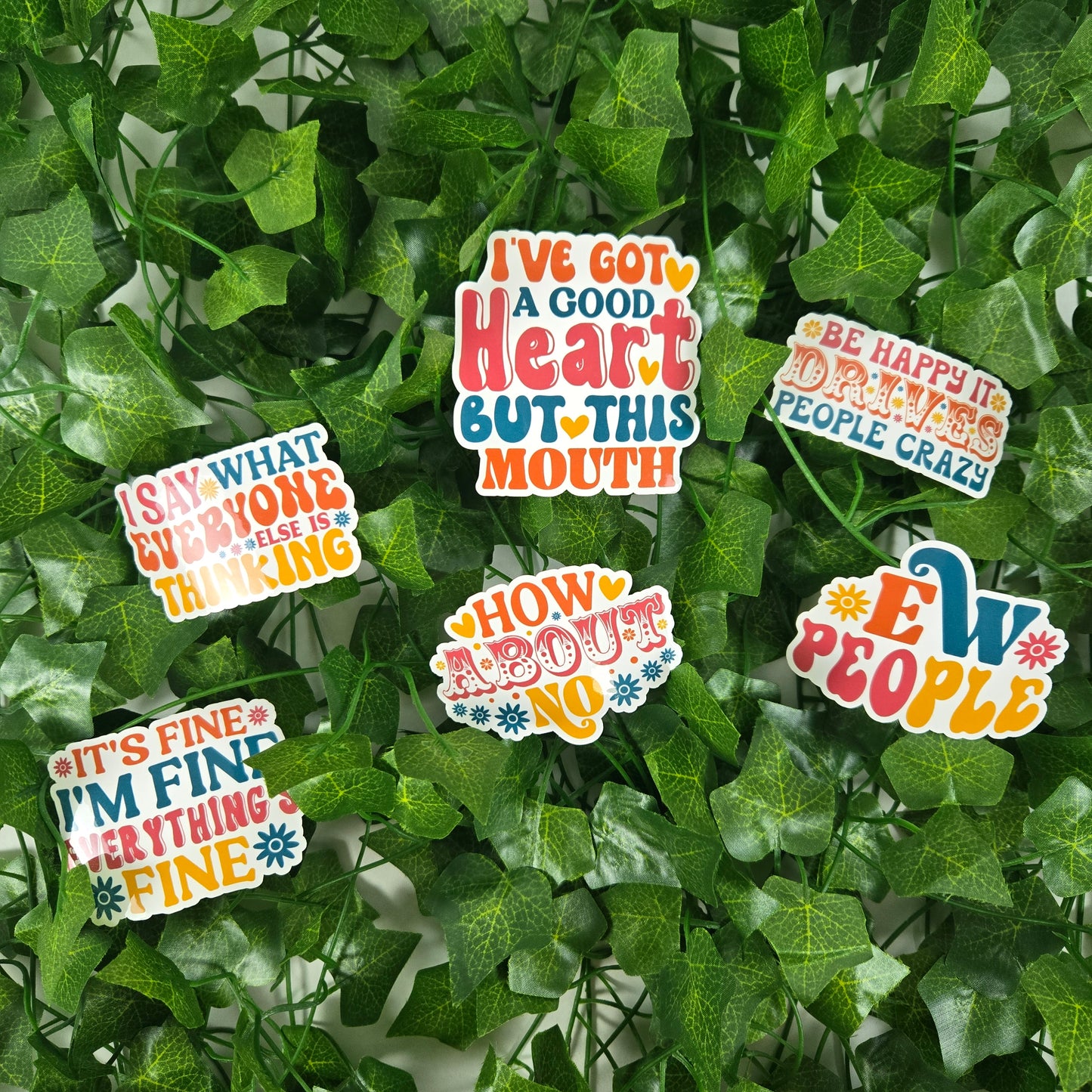 Funny Sarcastic Collection 4 Stickers