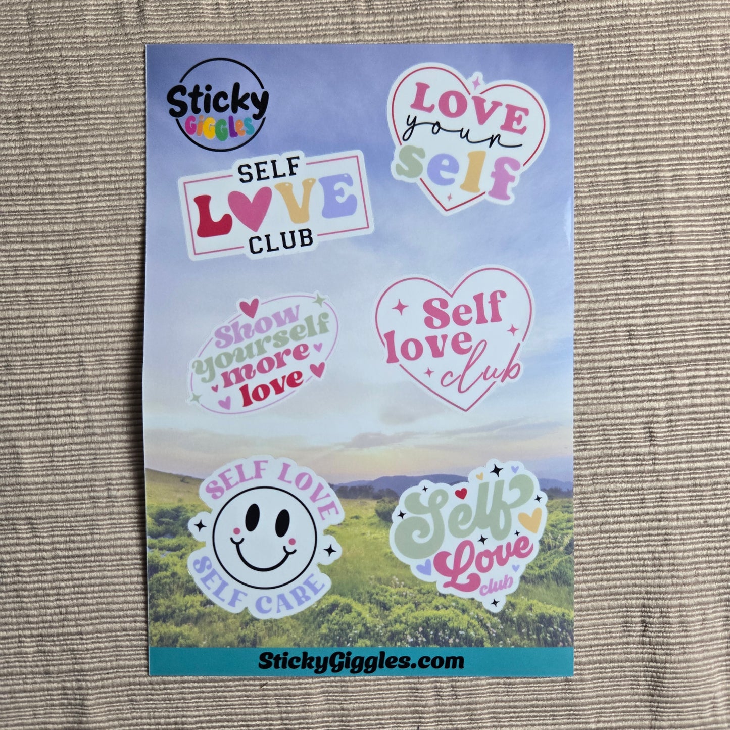Cute Self Love Inspirational Sticker Sheet 6 Stickers