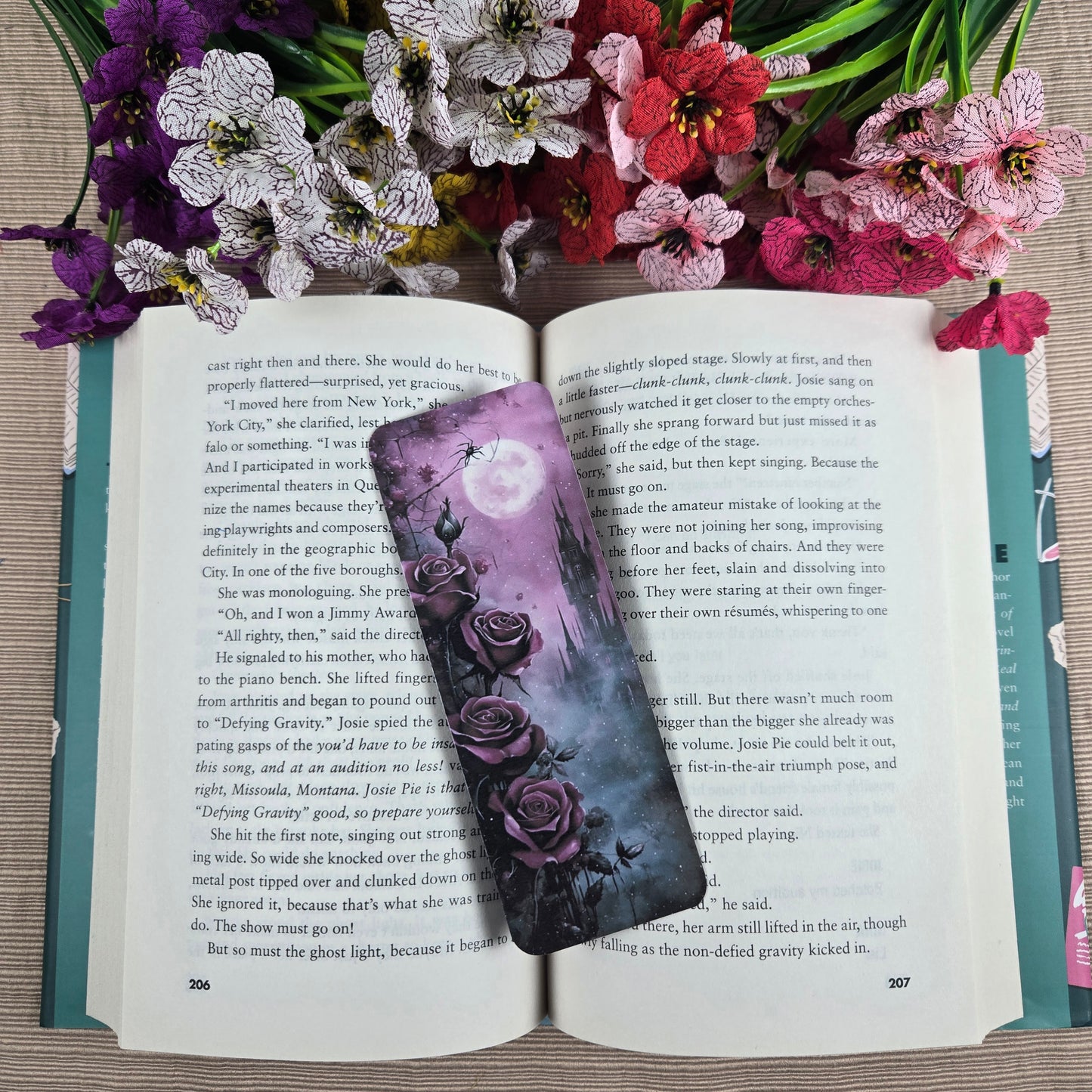 Roses with Spider Bookmark