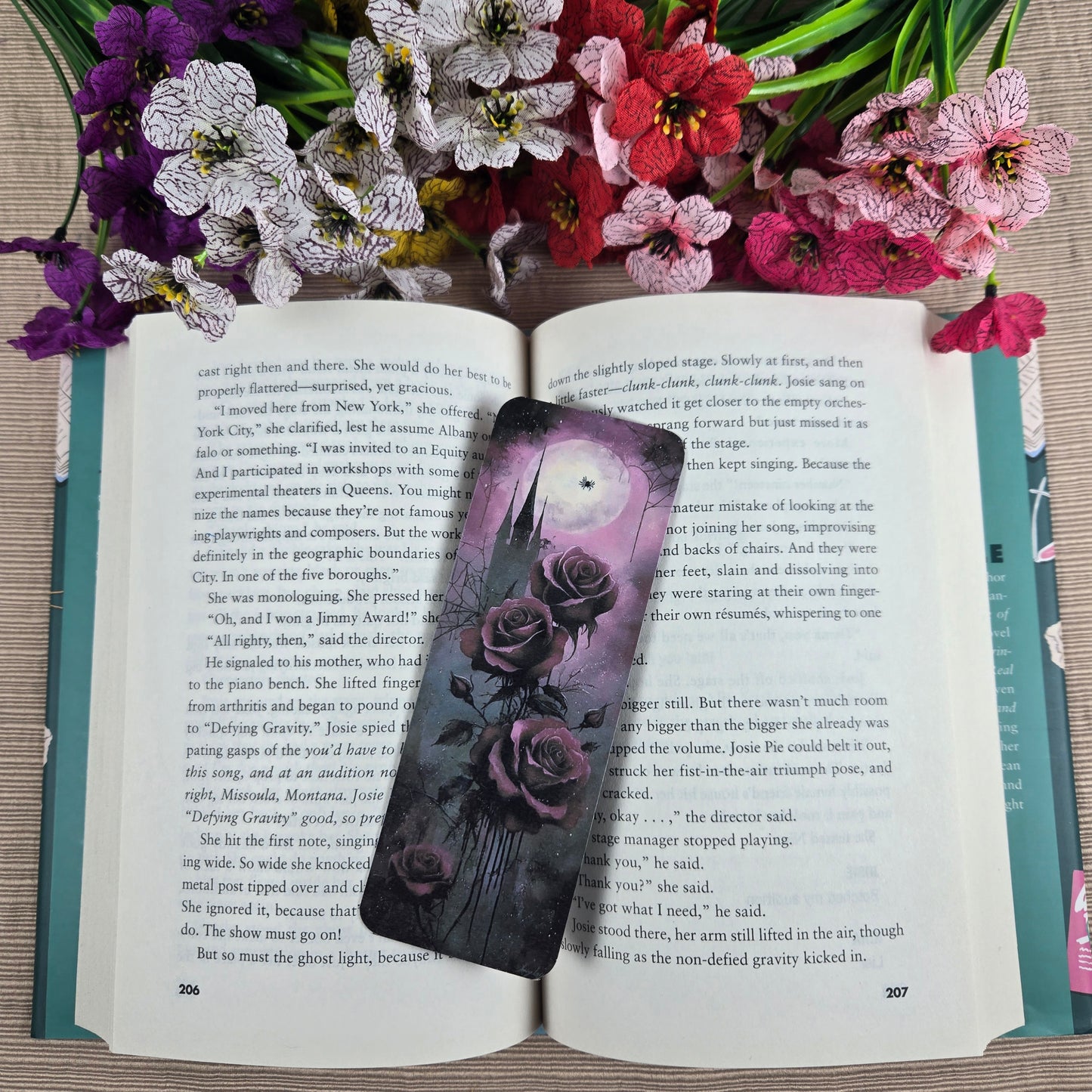 Roses with Spider Bookmark