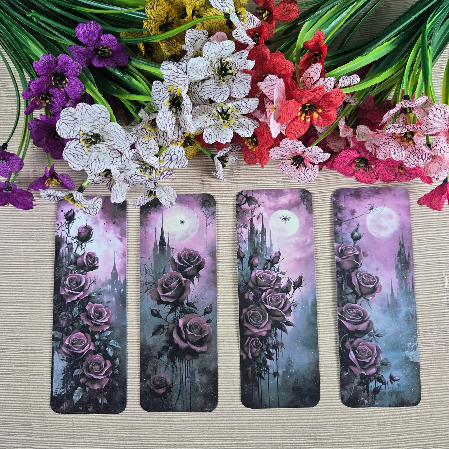 Roses with Spider Bookmark