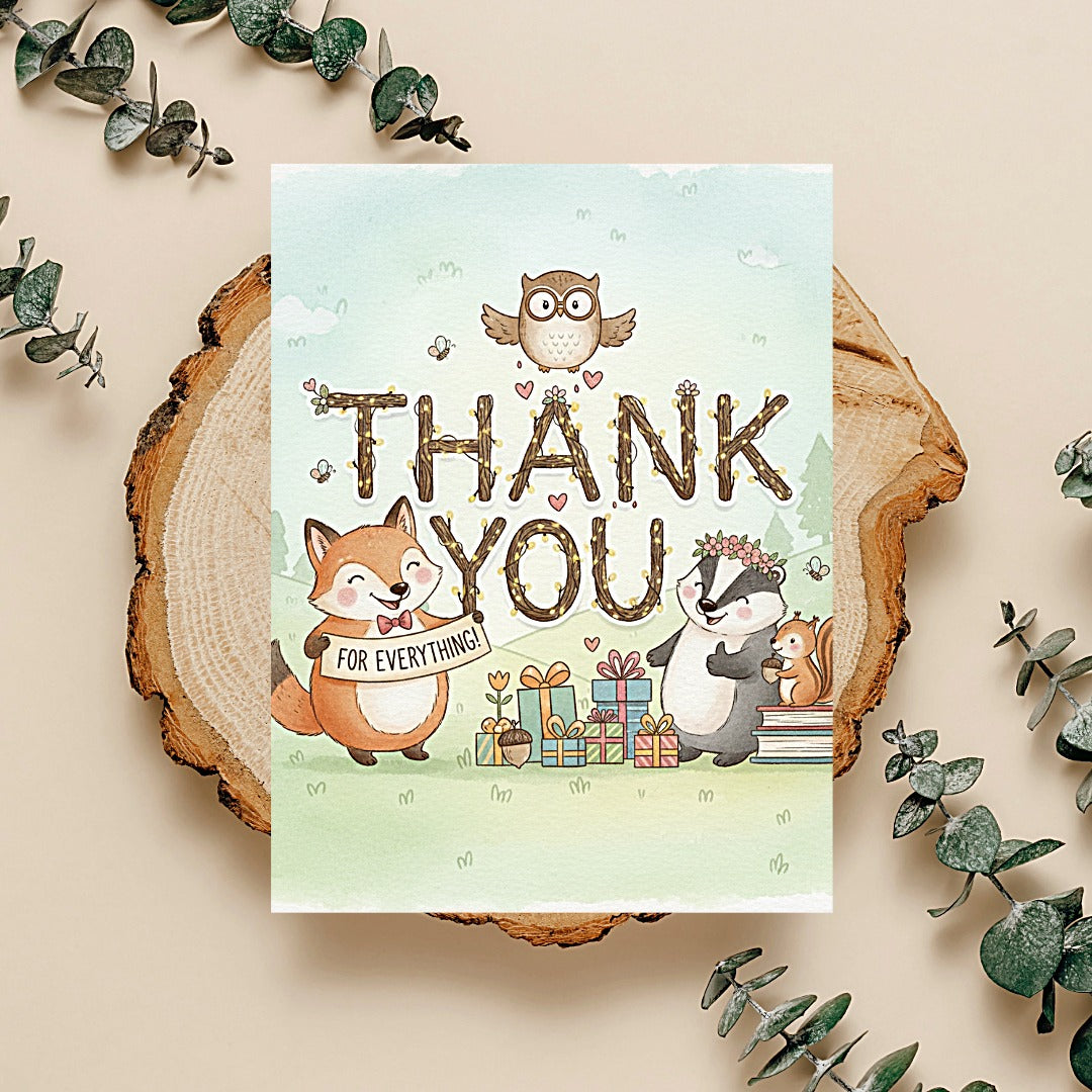Forest Critters Thank You Card