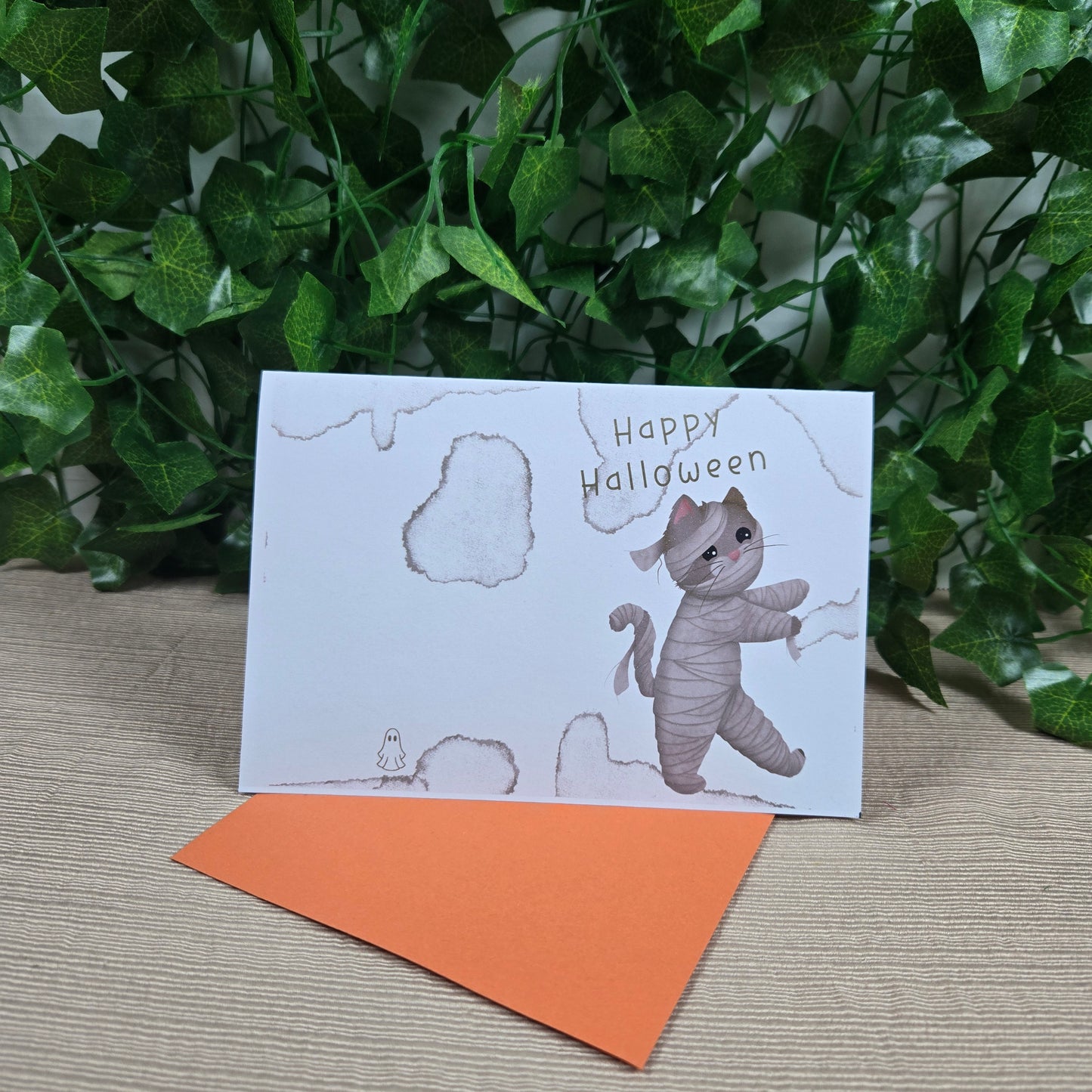 Halloween Cat Mummy Card