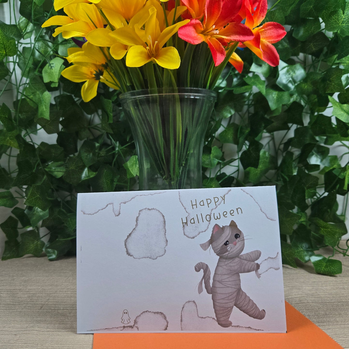 Halloween Cat Mummy Card