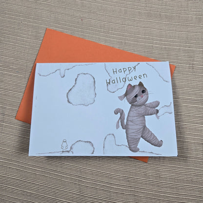 Halloween Cat Mummy Card