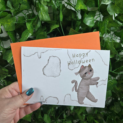 Halloween Cat Mummy Card