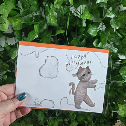 Halloween Cat Mummy Card