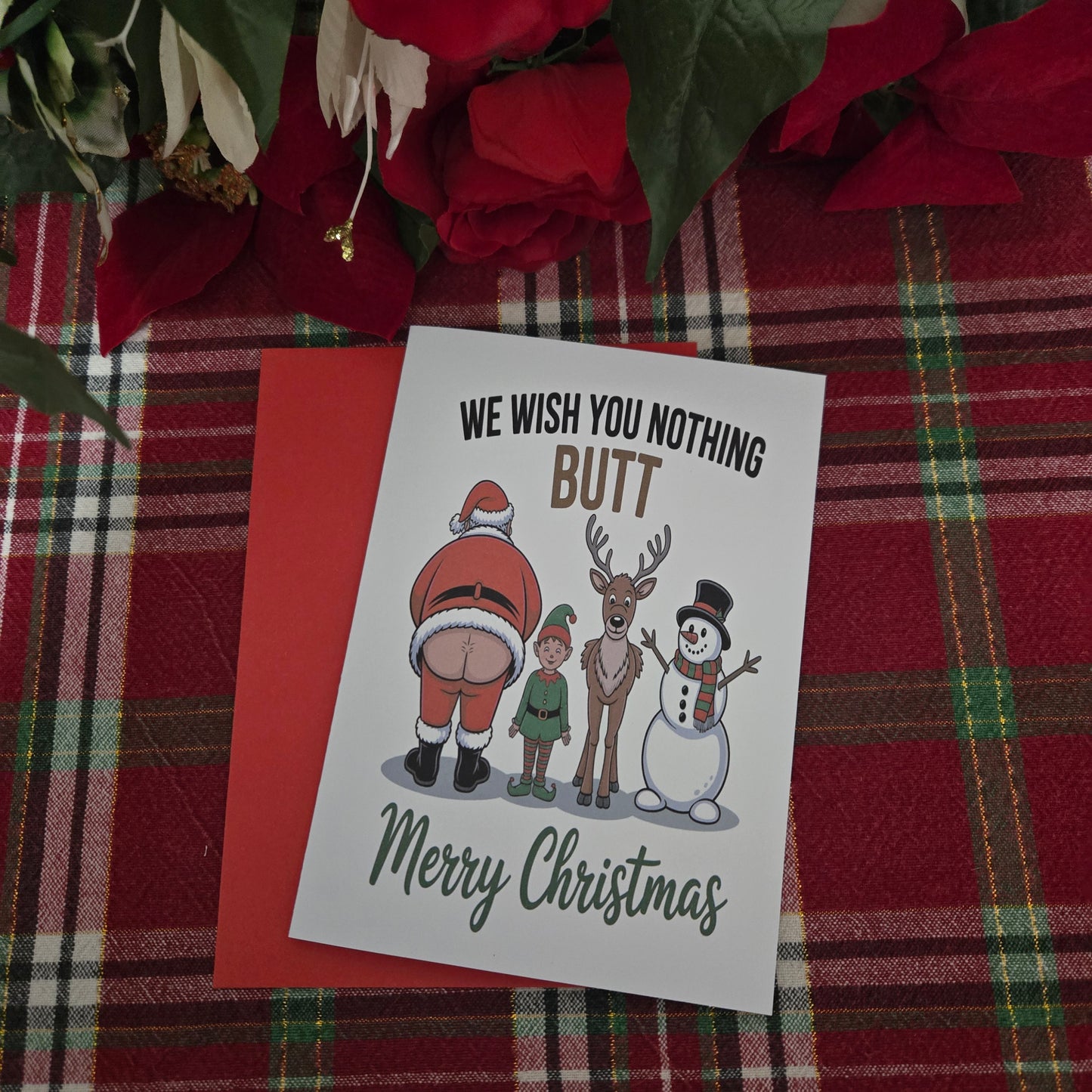 We Wish You Nothing Butt Christmas Card