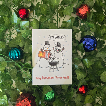 BBQ Snowmen Christmas Card