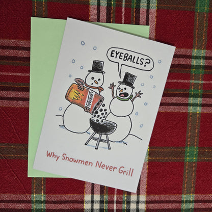 BBQ Snowmen Christmas Card