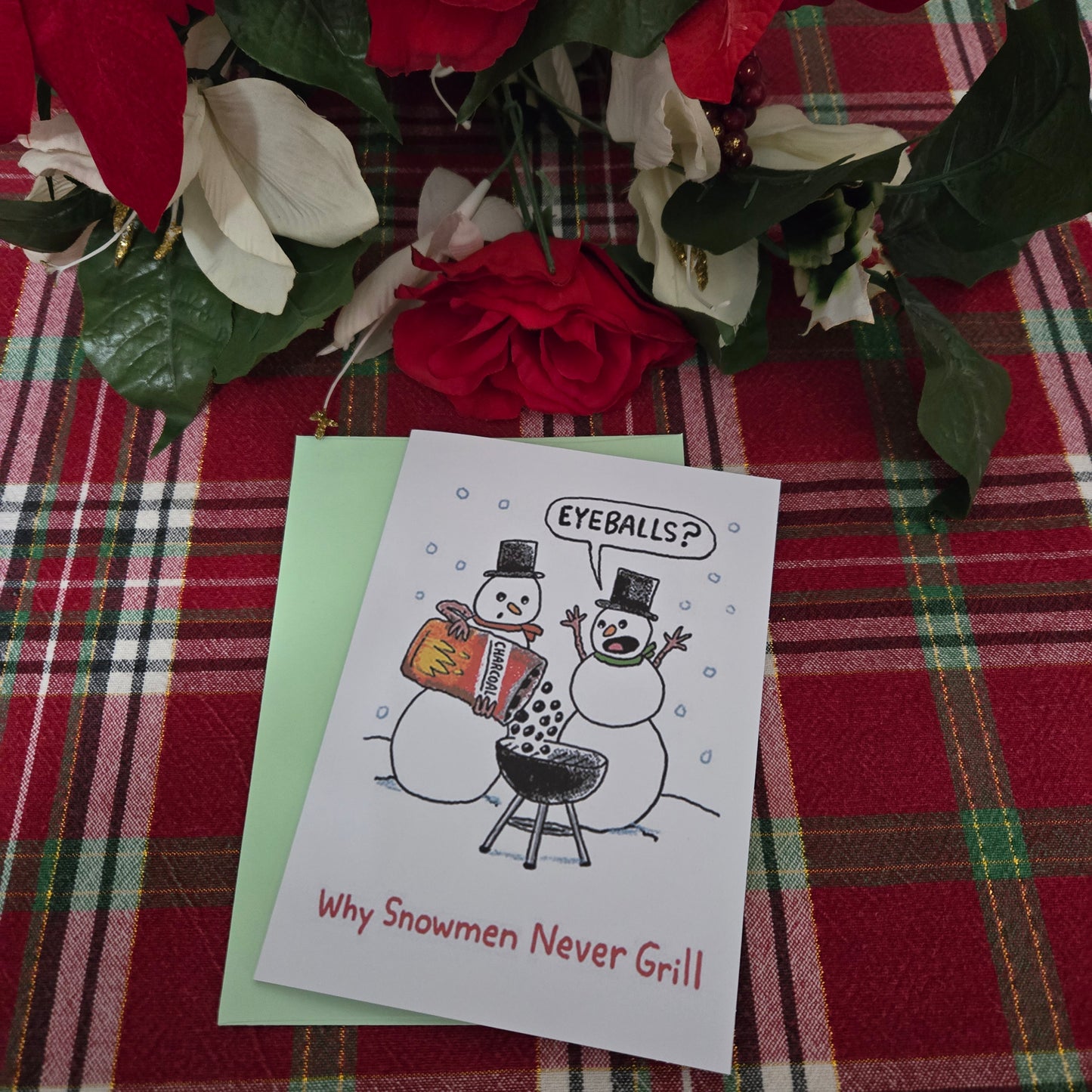 BBQ Snowmen Christmas Card