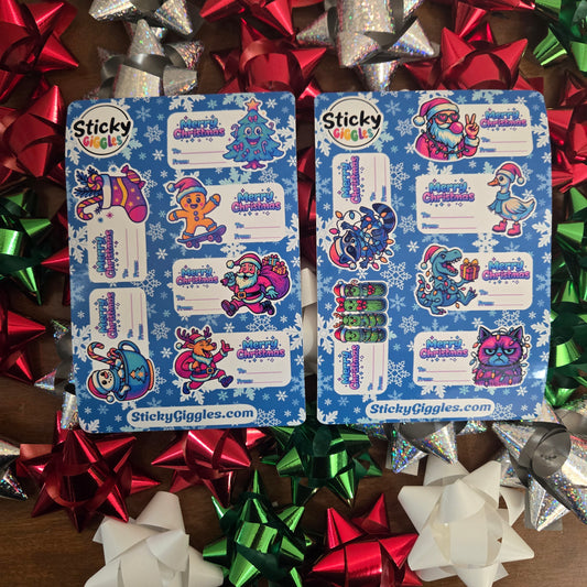 Christmas Gift Tag Sticker Sheets
