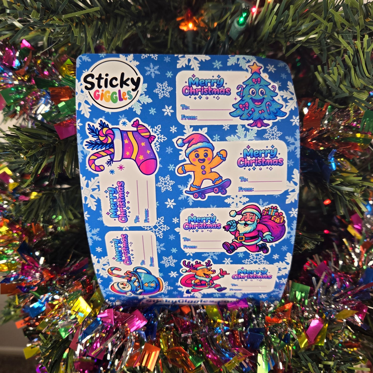 Christmas Gift Tag Sticker Sheets