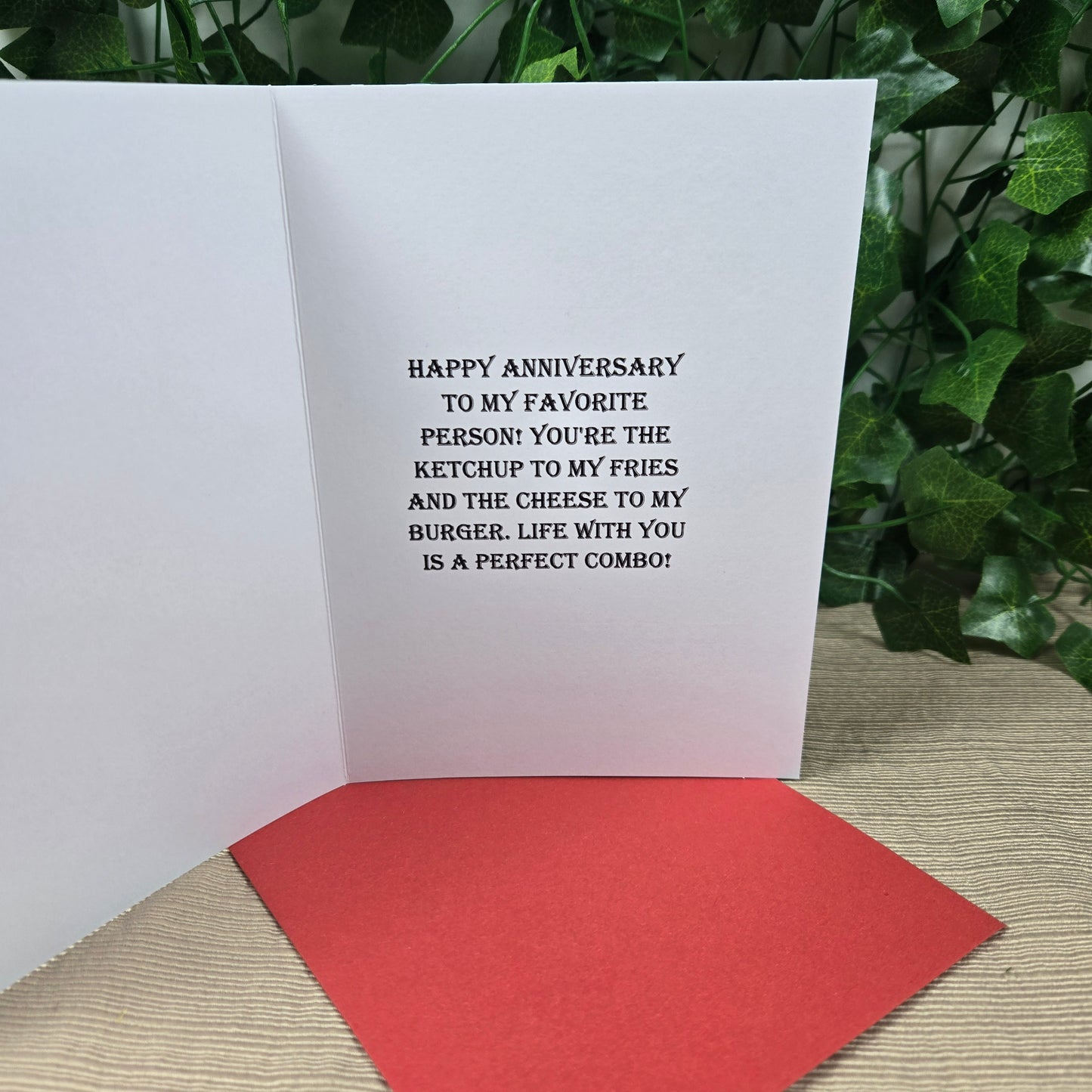 Burger and Fries Anniversary Card