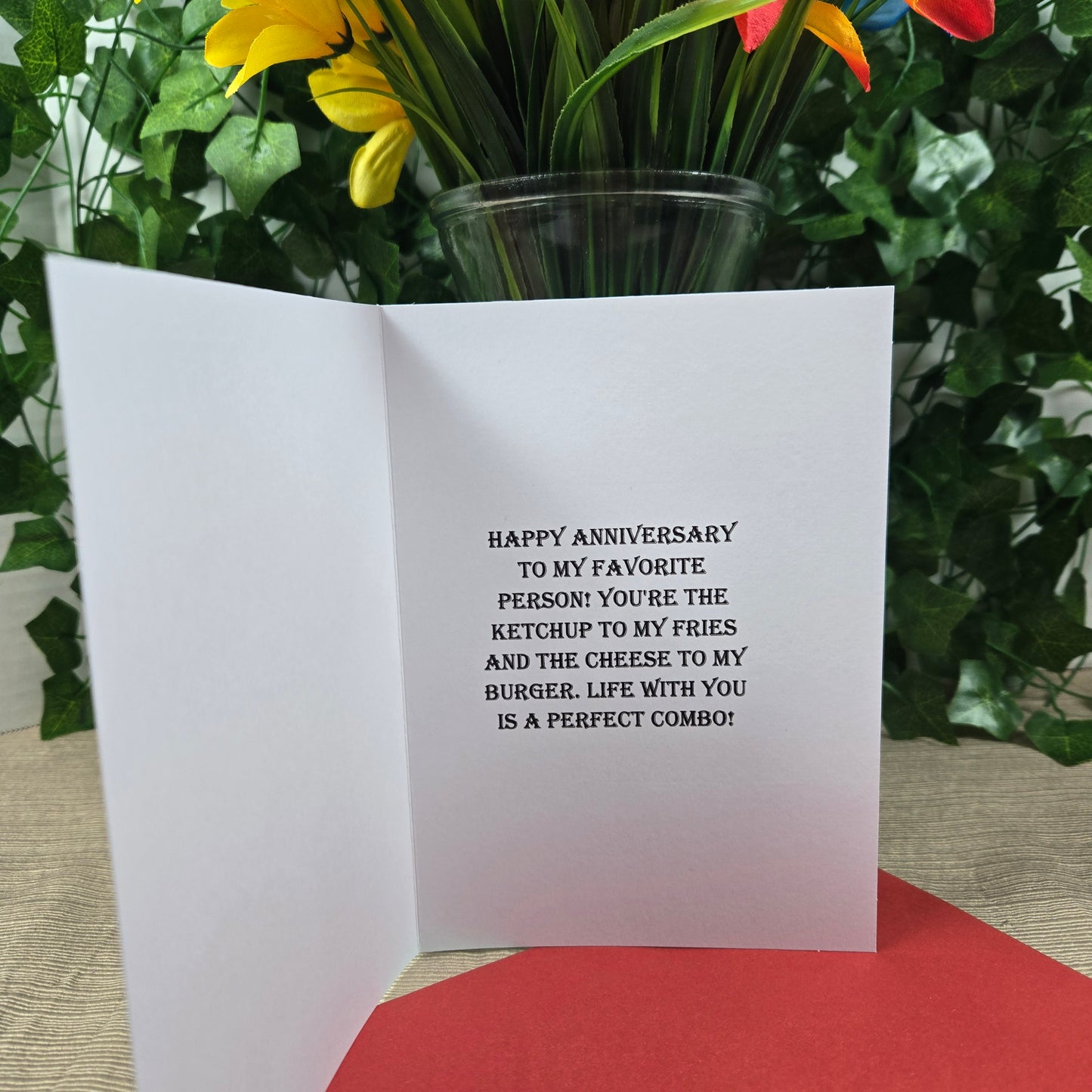 Burger and Fries Anniversary Card