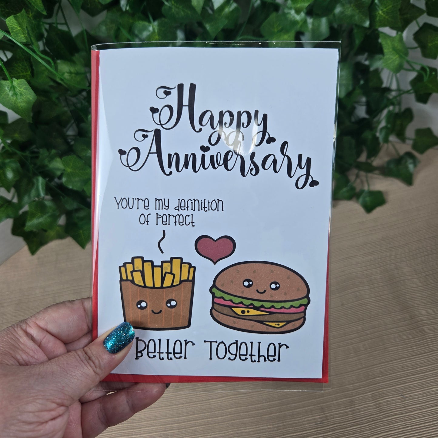 Burger and Fries Anniversary Card
