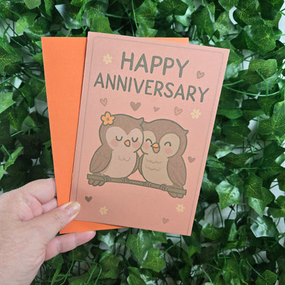 Cute Owl Couple Anniversary Card