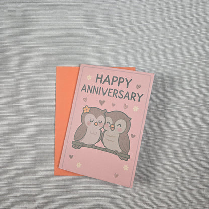 Cute Owl Couple Anniversary Card