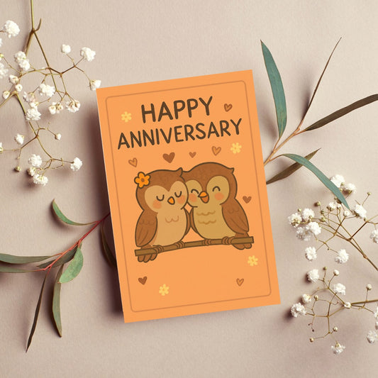 Cute Owl Couple Anniversary Card