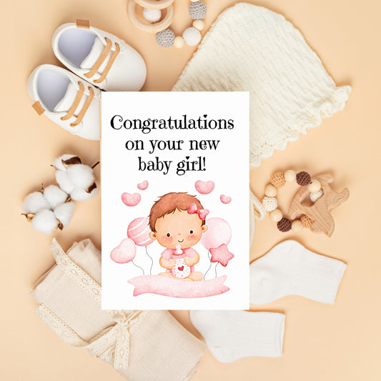 Congratulations on Baby Girl Card