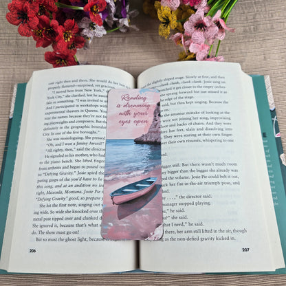 Beach Setting with Reading Quotes Bookmark