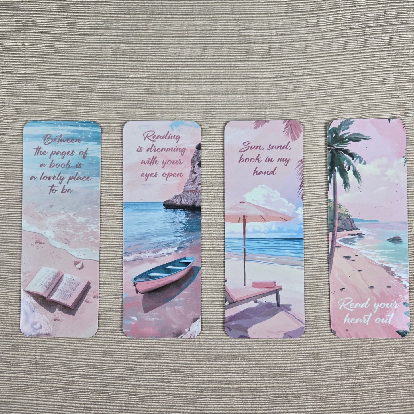 Beach Setting with Reading Quotes Bookmark