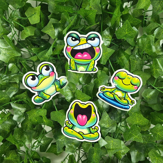 Funny Cute Frog Stickers