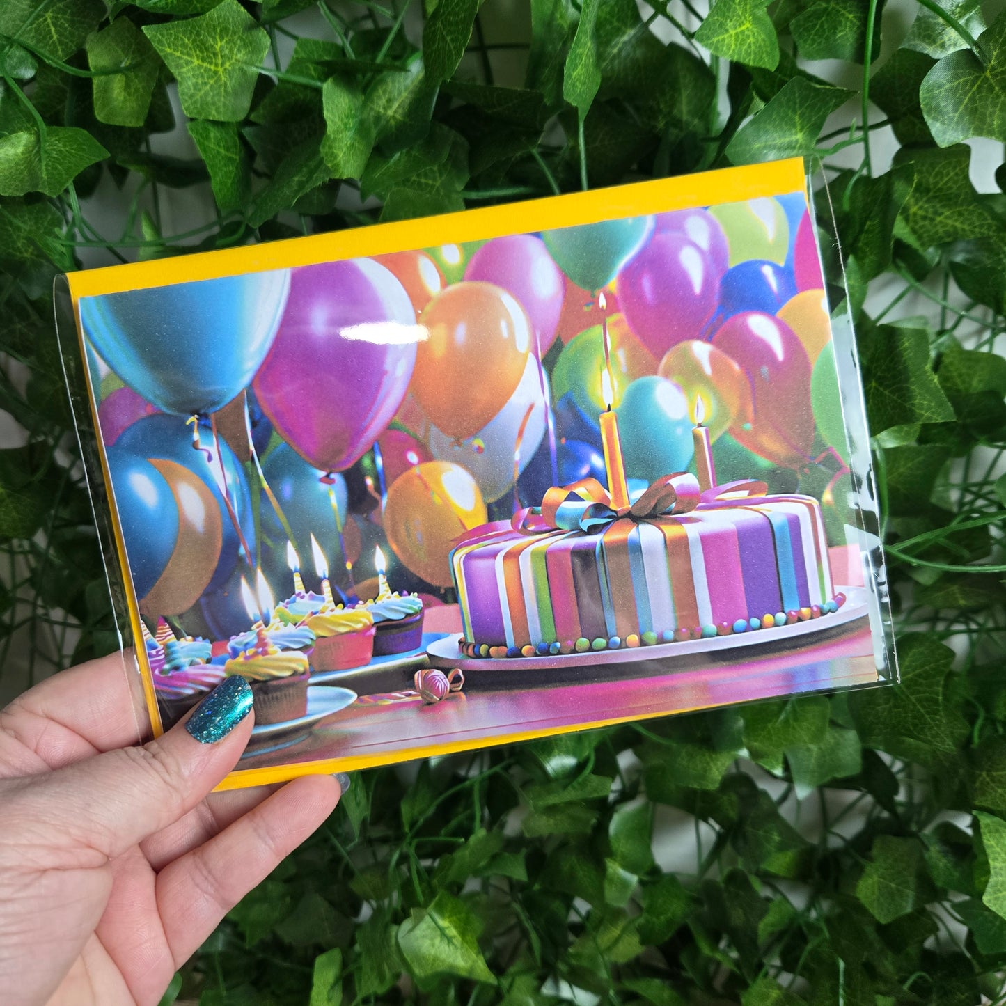 Birthday Cake and Balloons Card