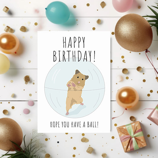 Funny Hamster Birthday Card