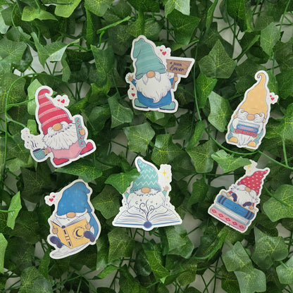 Gnome Book Lover Stickers