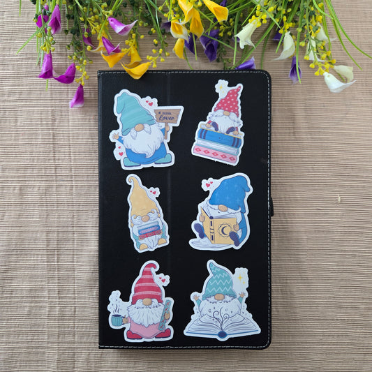 Gnome Book Lover Stickers