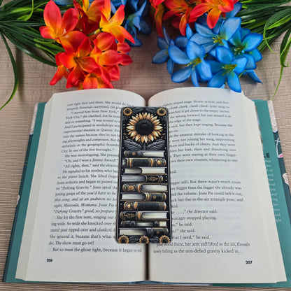 Beautiful Flowers and Books Bookmark