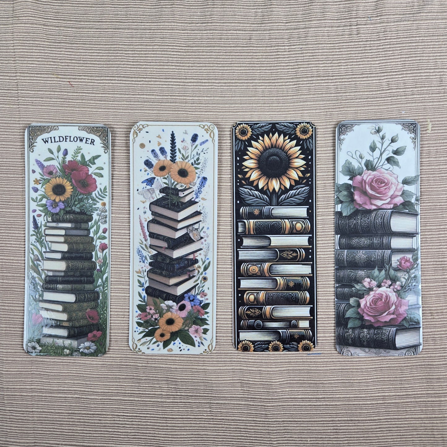 Beautiful Flowers and Books Bookmark