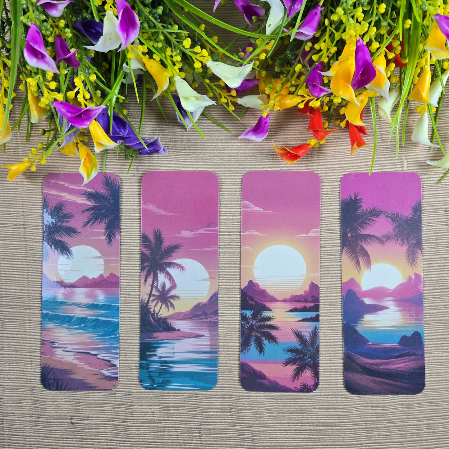 Bright Beach Sunset Bookmark