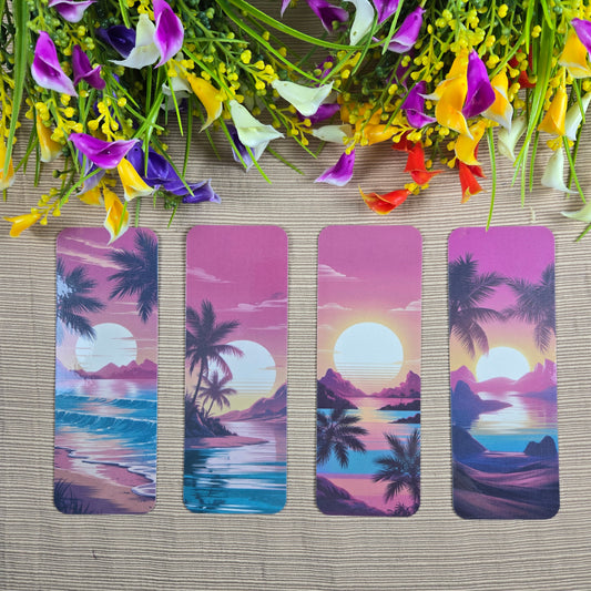 Bright Beach Sunset Bookmark