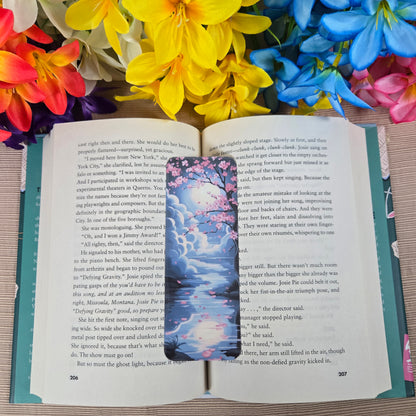 Moonlight Cherry Blossom Bookmark
