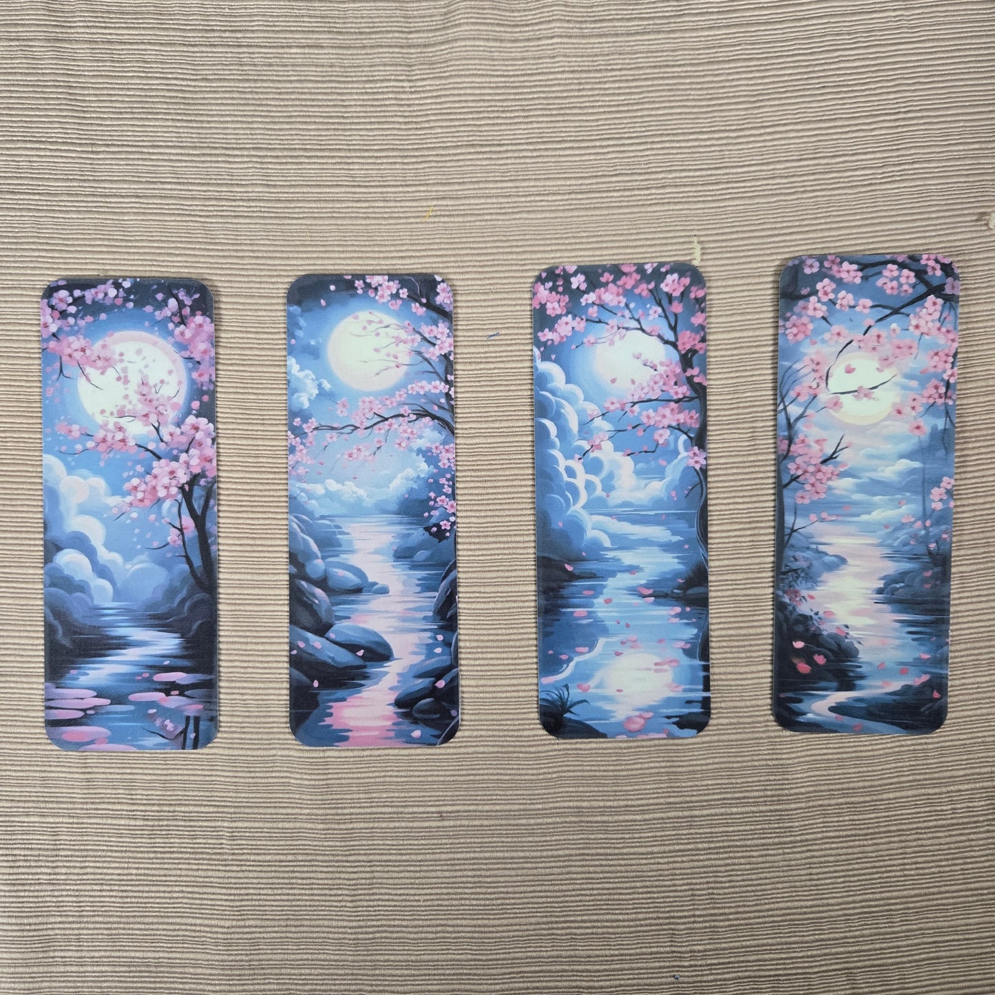 Moonlight Cherry Blossom Bookmark