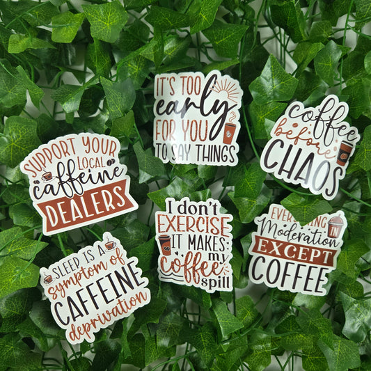 Coffee Quotes Collection 2 Stickers