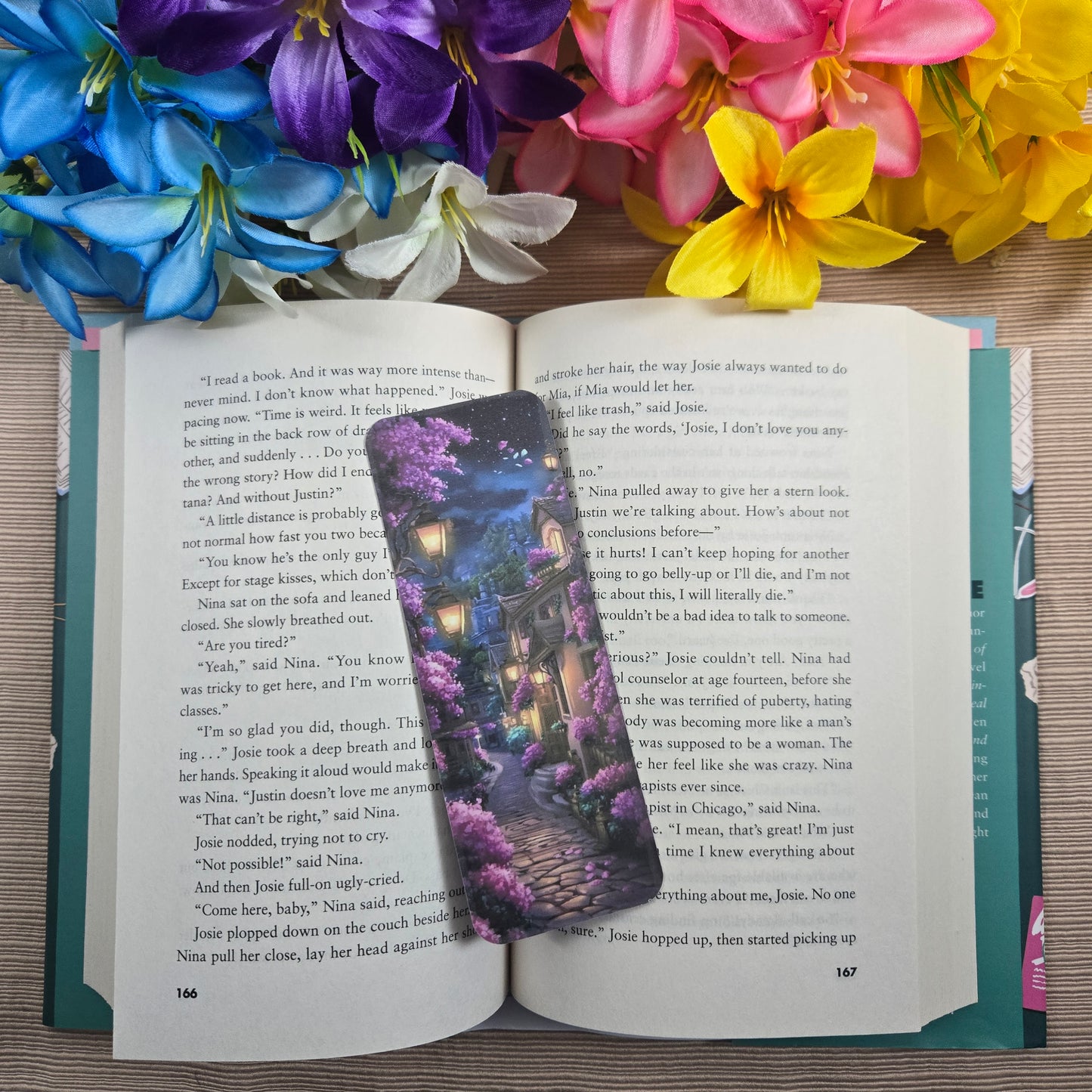 Cottage Town at Night Bookmark