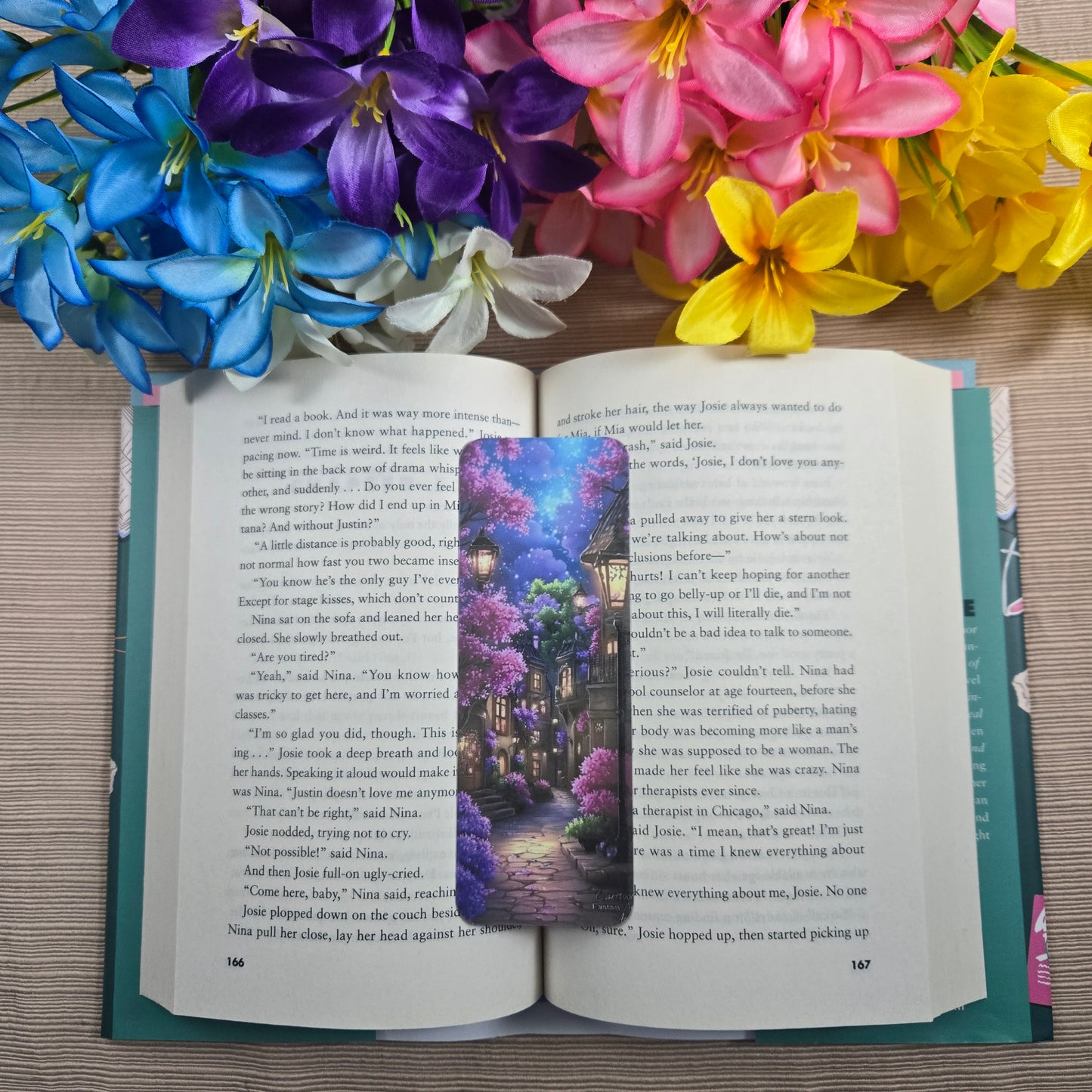 Cottage Town at Night Bookmark