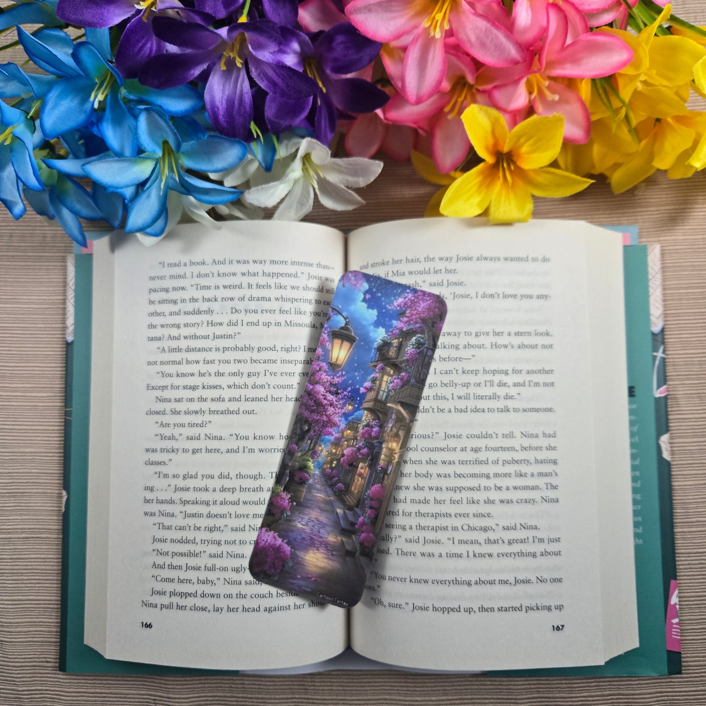 Cottage Town at Night Bookmark