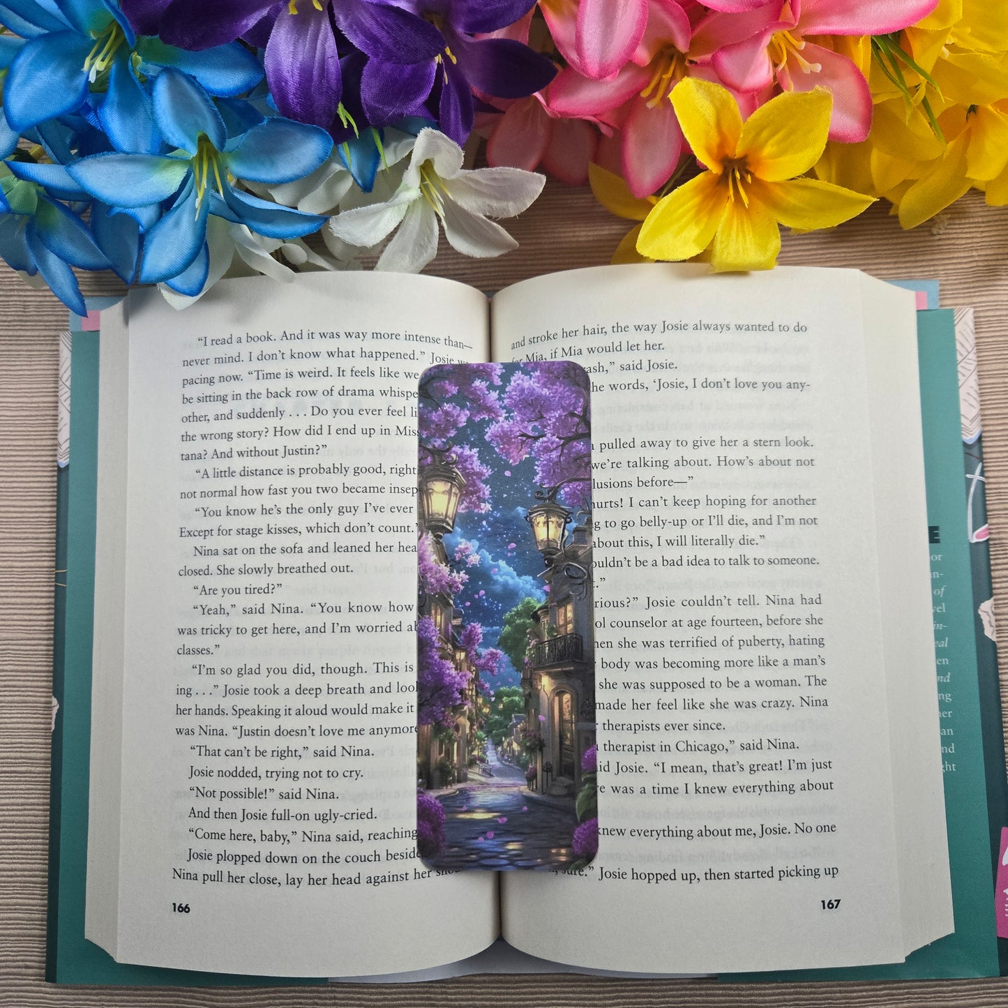 Cottage Town at Night Bookmark