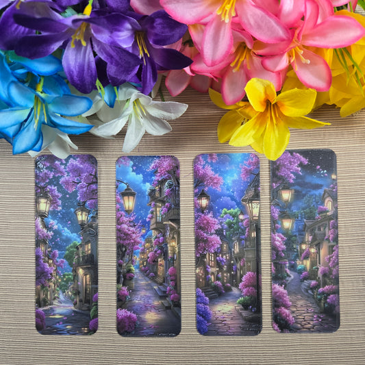 Cottage Town at Night Bookmark